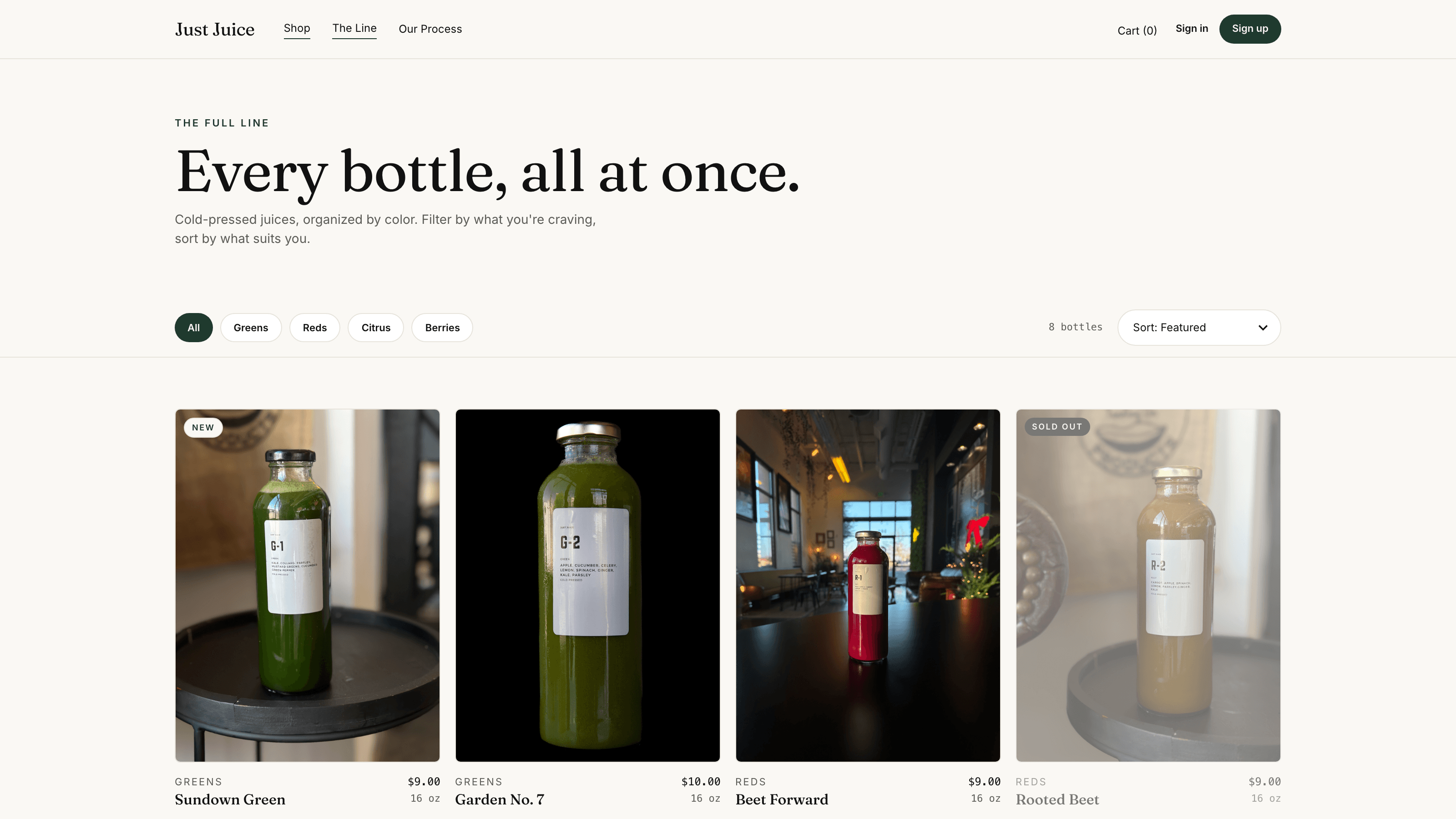 Just Juice — E-commerce screenshot 1